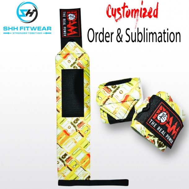 weight lifting 3D Effect Heavy-duty shhfitwear Elastic wrist wrap Cross Fit Bodybuilding Gym Training W042